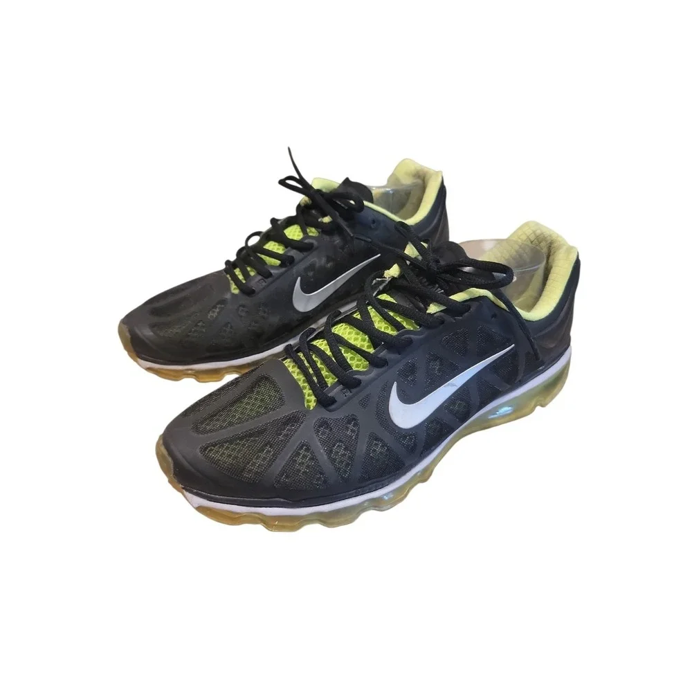Nike Men's Air Max Plus 429889-007 Black Lace Up Athletic Shoes Sneakers Size 12